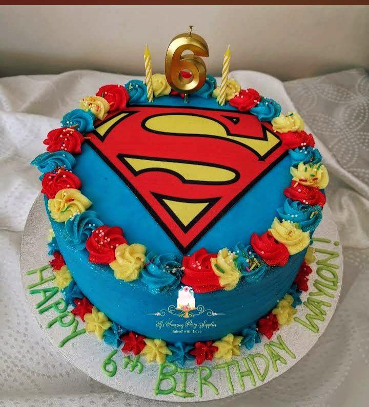 Superman birthday cake